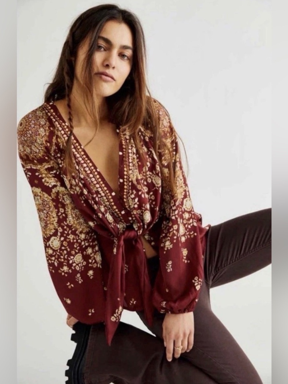 Free People Run Free Blouse size Small
